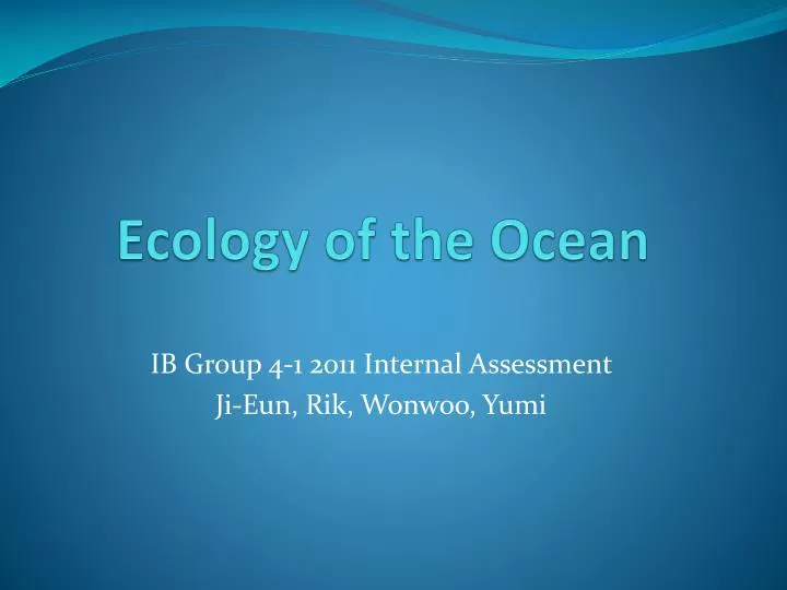 ecology of the ocean