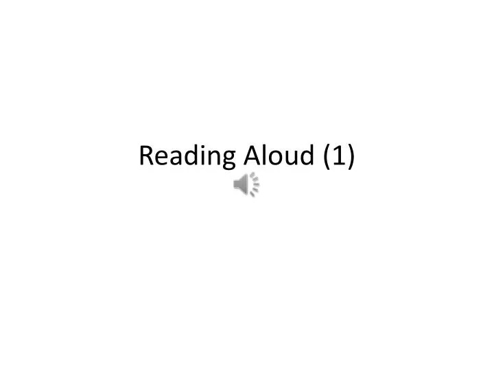 reading aloud 1