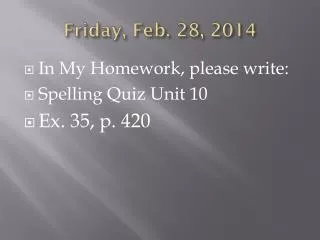 fri day feb 28 2014