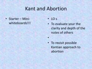 Kant and Abortion
