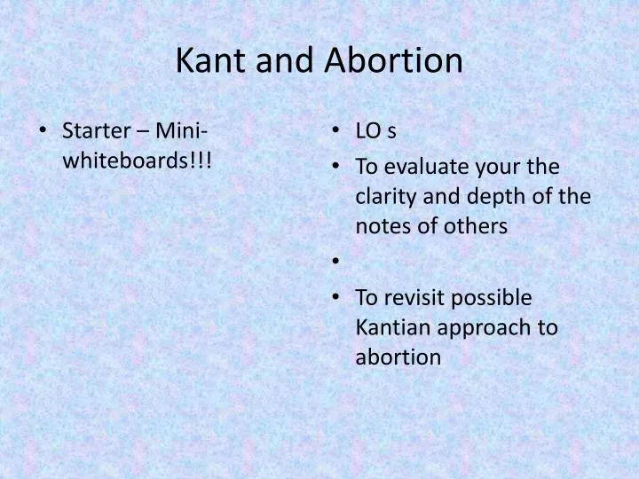 kant and abortion