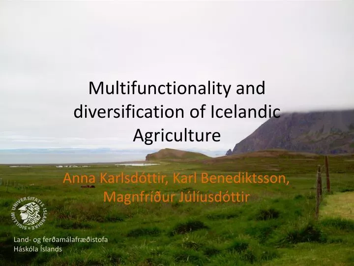 multifunctionality and diversification of icelandic agriculture