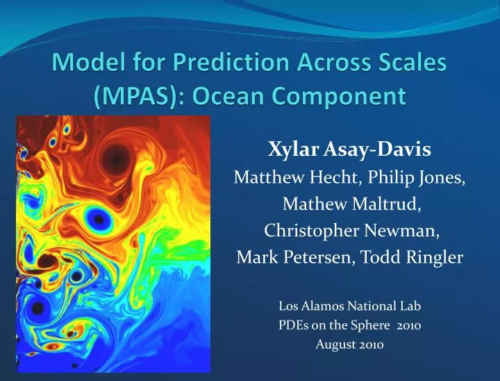 model for prediction across scales mpas ocean component