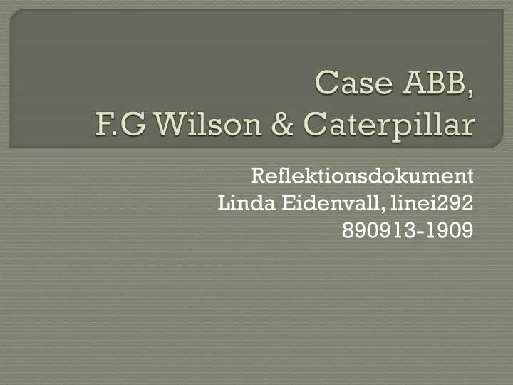 case abb f g wilson caterpillar
