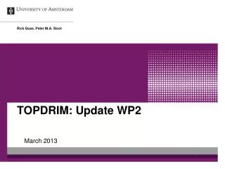 TOPDRIM: Update WP2