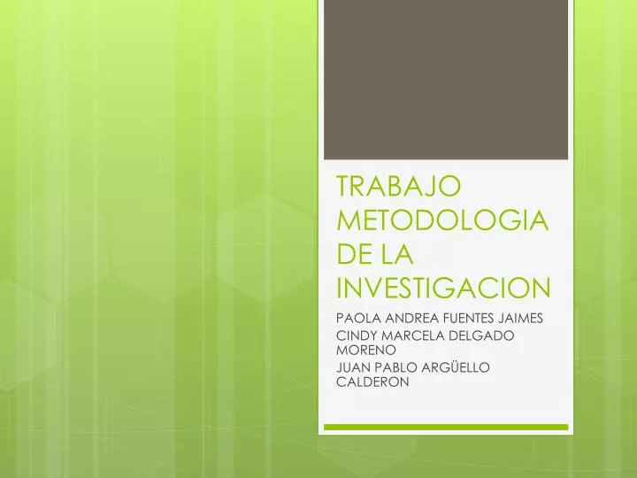 trabajo metodologia de la investigacion
