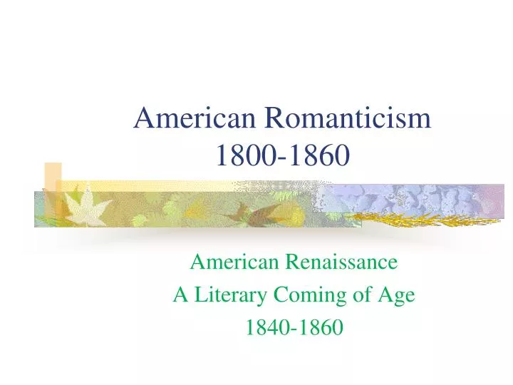 american romanticism 1800 1860
