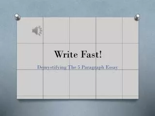 Write Fast!