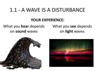 1.1 - A WAVE IS A DISTURBANCE