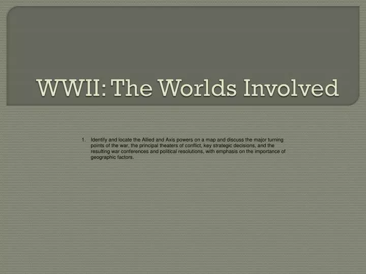 wwii the worlds involved