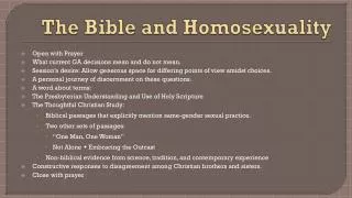 The Bible and Homosexuality