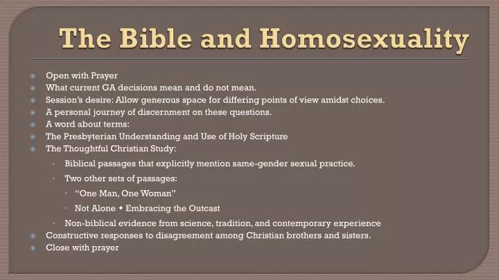 the bible and homosexuality