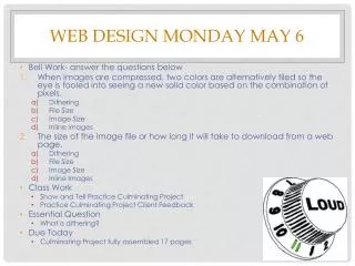 Web Design Monday May 6