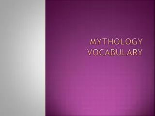 Mythology Vocabulary