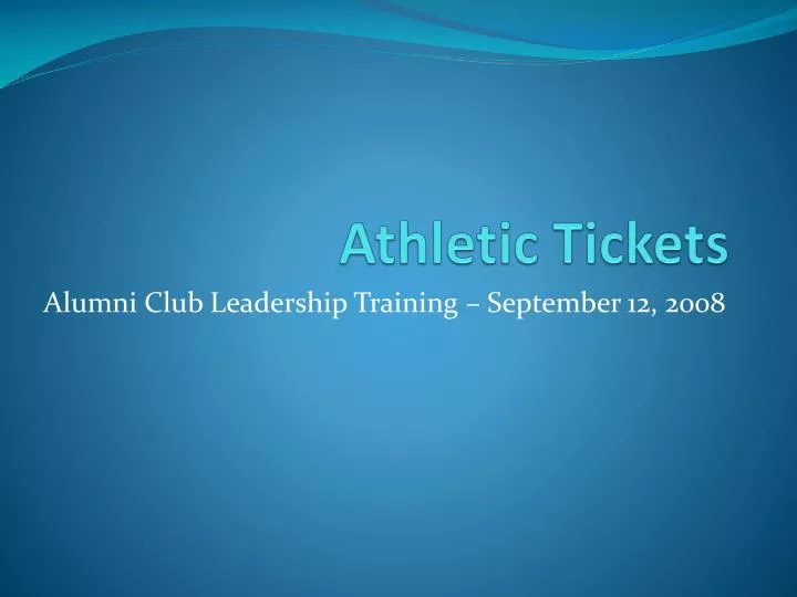 athletic tickets