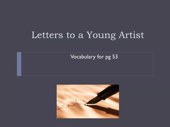letters to a young artist