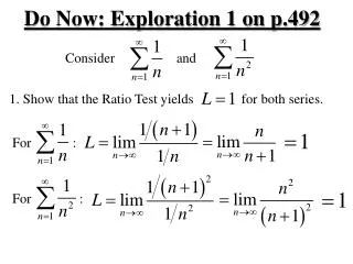 Do Now: Exploration 1 on p.492