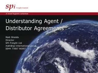 Understanding Agent / Distributor Agreements