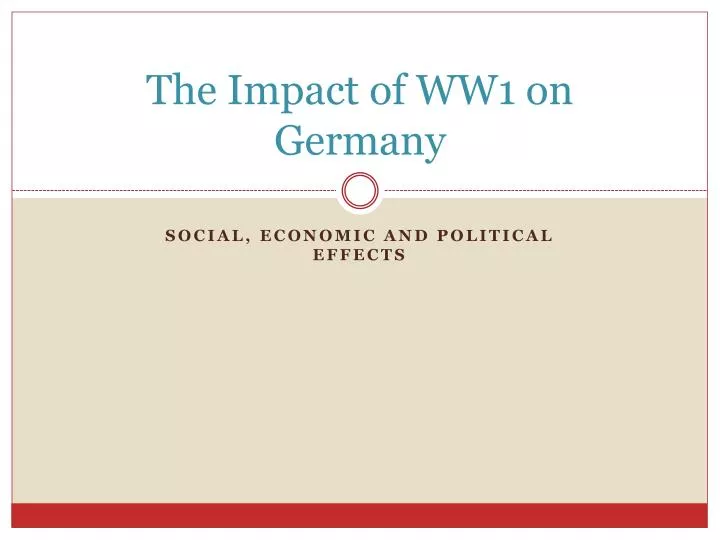 the impact of ww1 on germany