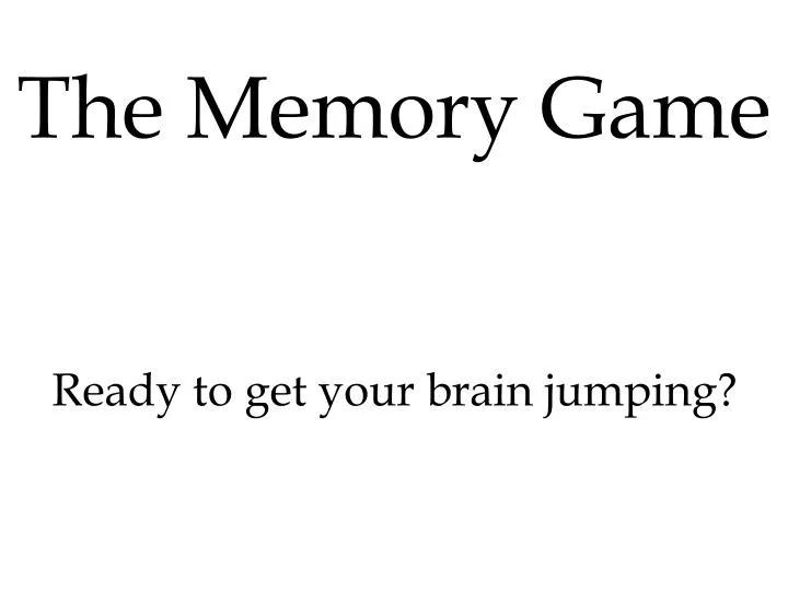 the memory game