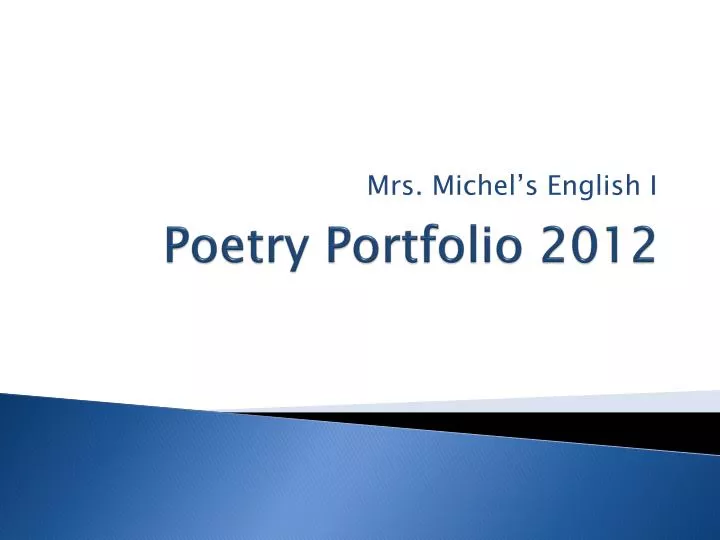 poetry portfolio 2012