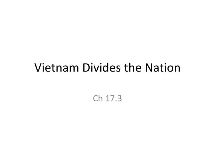 vietnam divides the nation