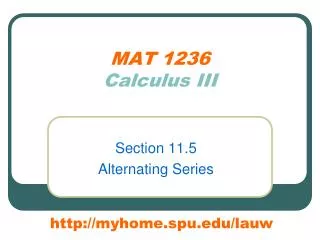 MAT 1236 Calculus III