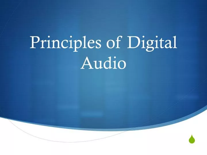 principles of digital audio