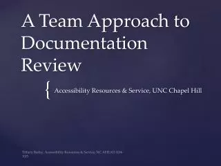 A Team Approach to Documentation Review