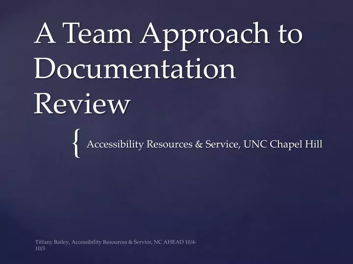 a team approach to documentation review