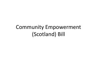 Community Empowerment (Scotland) Bill