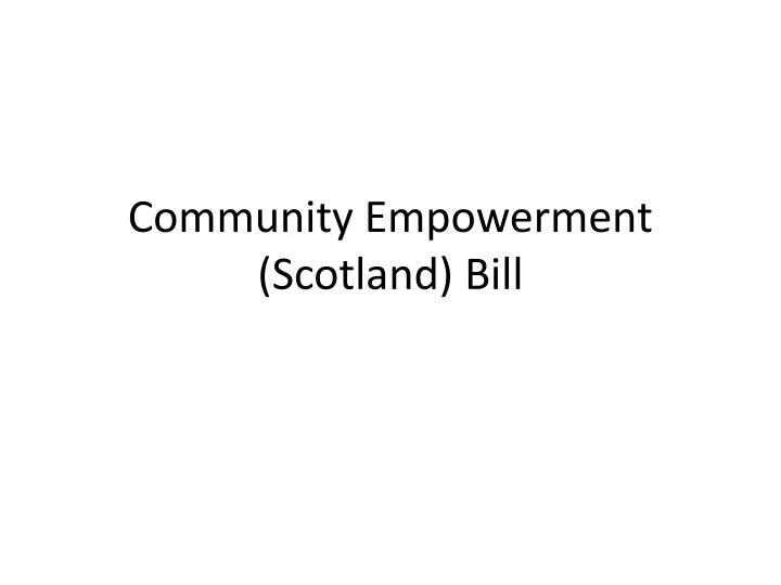 community empowerment scotland bill