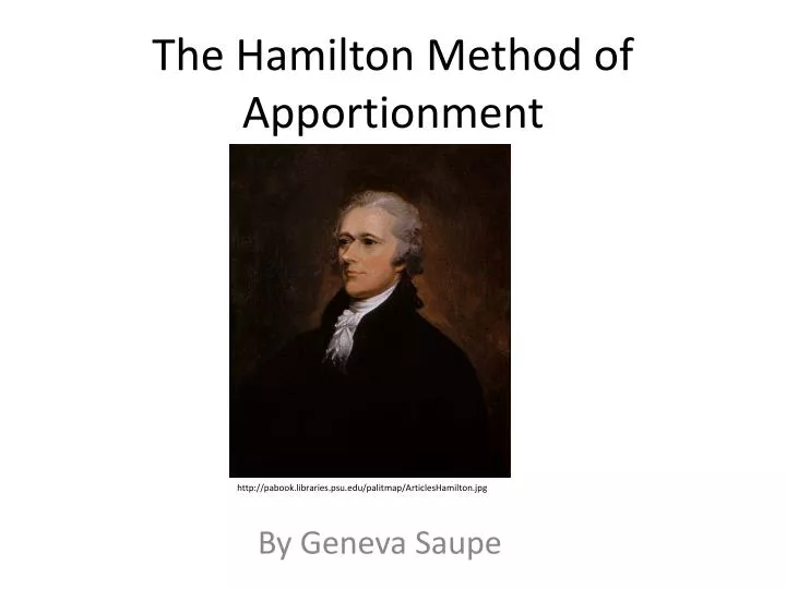 the hamilton method of apportionment