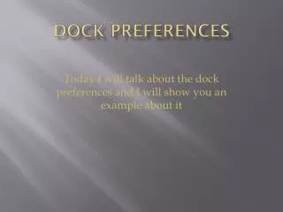 Dock preferences