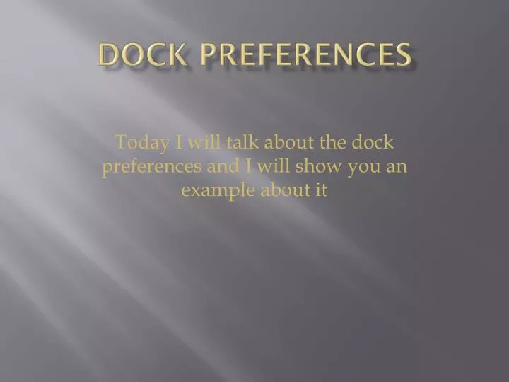 dock preferences