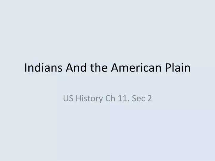indians and the american plain