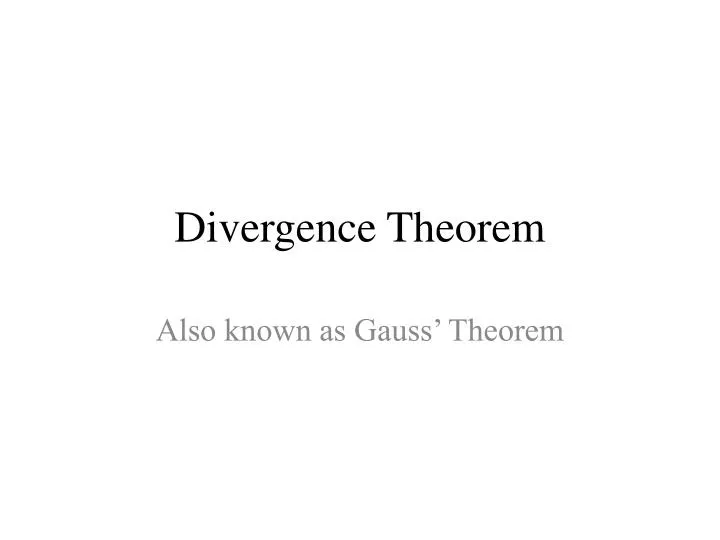 divergence theorem