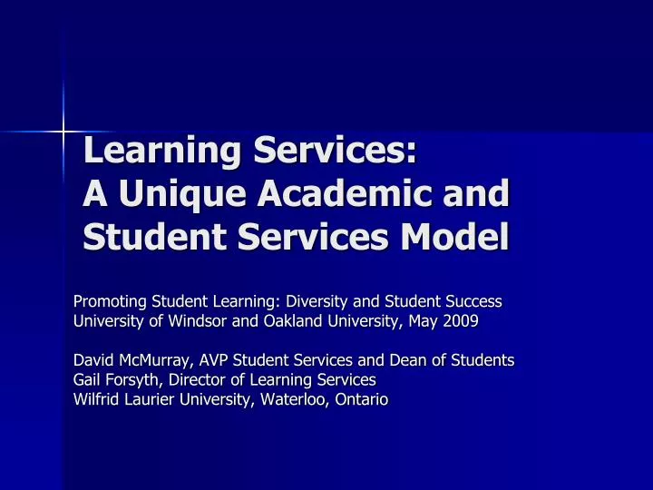 learning services a unique academic and student services model