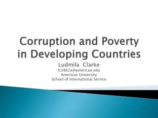 Corruption and Poverty in Developing Countries