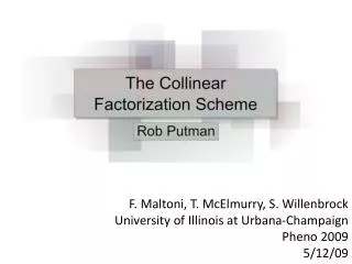 F. Maltoni , T. McElmurry , S. Willenbrock University of Illinois at Urbana-Champaign