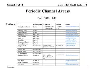 Periodic Channel Access