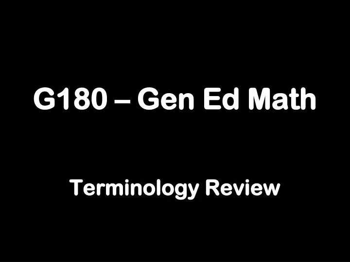 g180 gen ed math