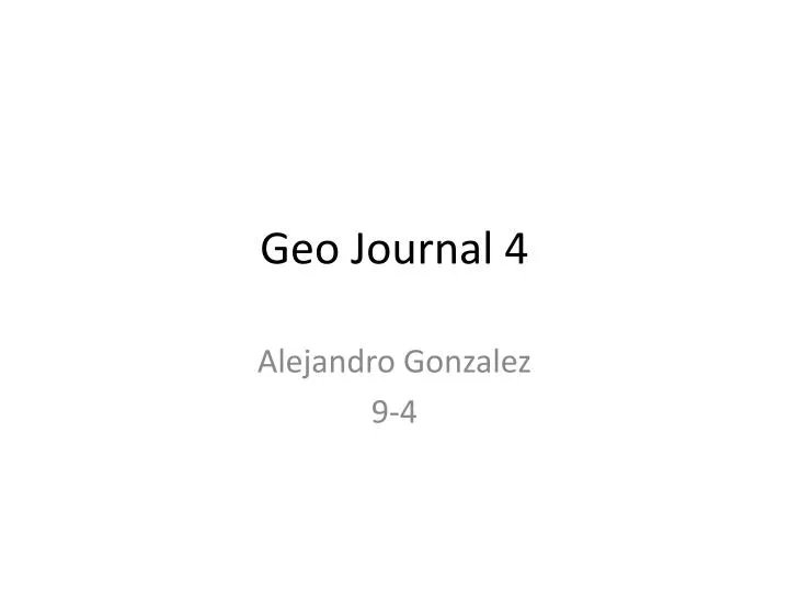geo journal 4