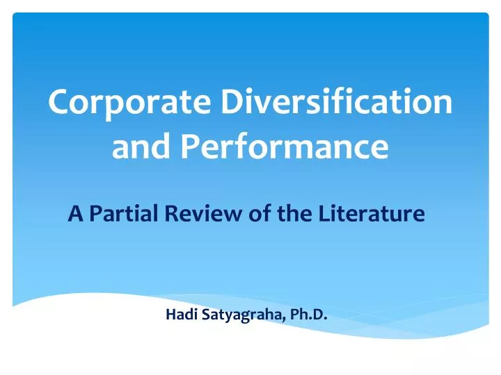 corporate diversification and performance
