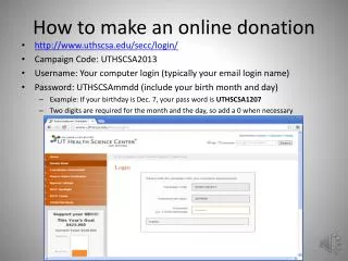 How to make an online donation