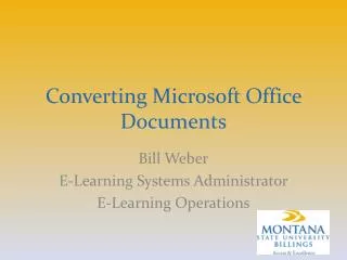 Converting Microsoft Office Documents