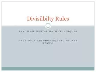 divisilbilty rules