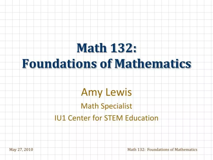 math 132 foundations of mathematics