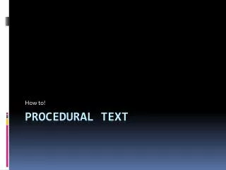 Procedural Text