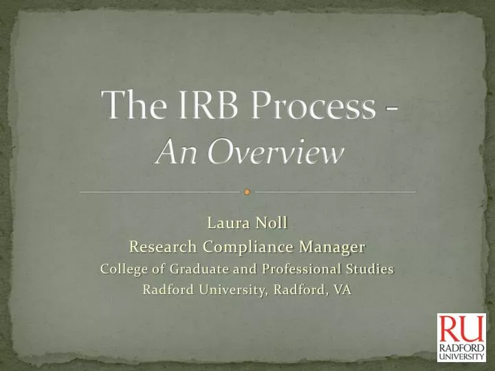 the irb process an overview